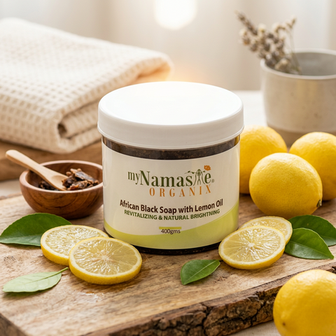 Exfoliating 100% African Black Soap Body Wash With Lemon oil ...Daily exfoliation, revitalizing and natural brightening
