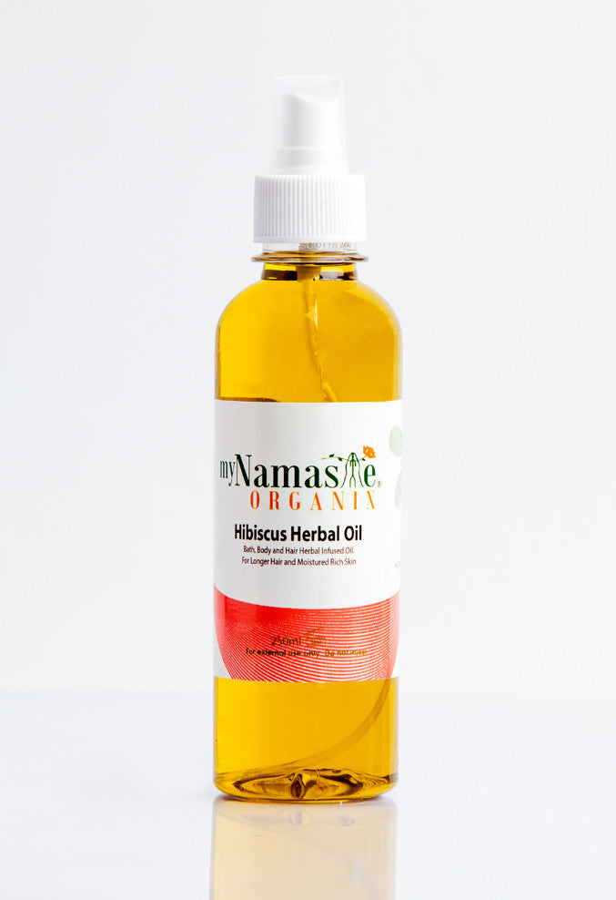 Hibiscus Herbal oil, Bath, Body and Hair infused oil. - Namaste Organics